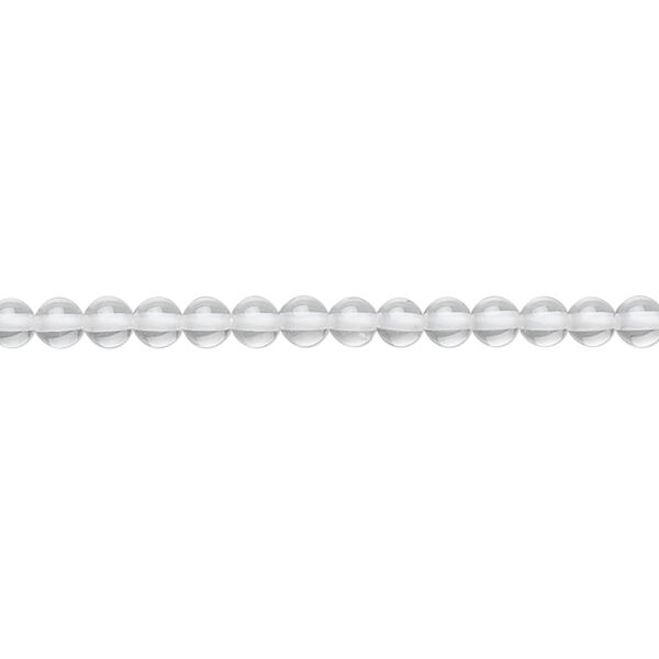 Bead, quartz crystal (natural), 3mm hand-cut round, B grade, Mohs hardness 7. Sold per 15-1/2" to 16" strand. image number 0