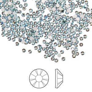Flat back 144pk smoked sapphire AB foil back, Preciosa MAXIMA Czech crystal rhinestone 1.7-1.9mm chaton rose round SS5