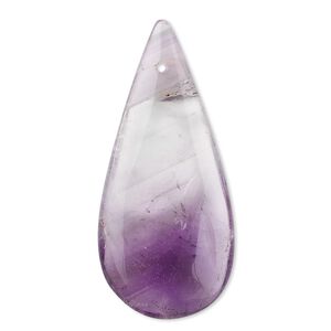 Amethyst 1pkg1, top-drilled flat teardrop focal natural 46x20mm