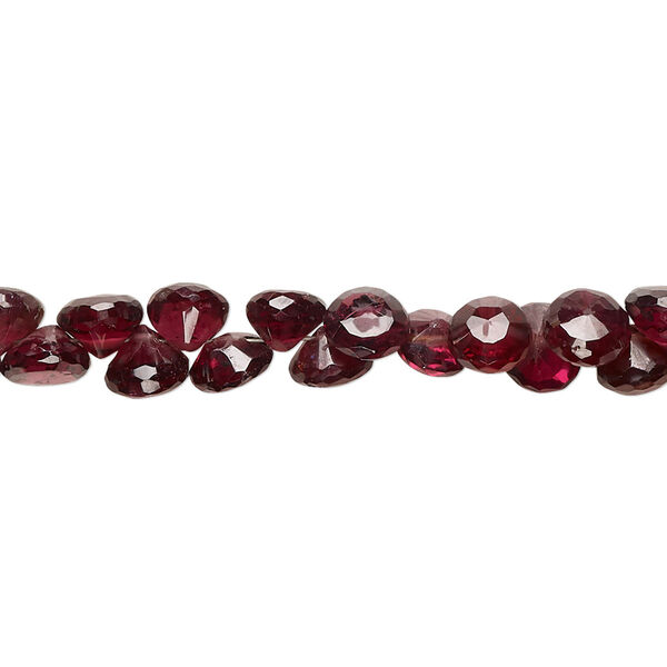 Rhodolite garnet 1pkg1, hand-cut top-drilled faceted teardrop bead natural 9 inch 5x2mm-7x4mm image number 0