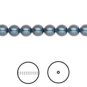 Pearl 500pk iridescent Tahitian look, Swarovski® 6mm round 5810