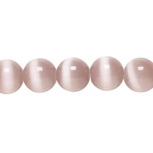 Bead, cat's eye glass (fiber optic glass), lavender, 10mm round, quality grade. Sold per 15-1/2" to 16" strand.