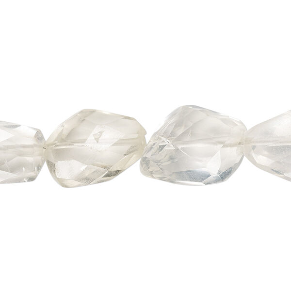 Bead, citrine (heated), light, small to large hand-faceted nugget, Mohs hardness 7. Sold per 6-inch strand, approximately 10 beads. image number 0