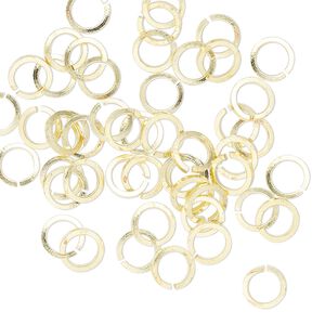 Jump ring, brass, 6mm hand-cut round square wire, 4.2mm inside diameter, 19 gauge. Sold per pkg of 50.