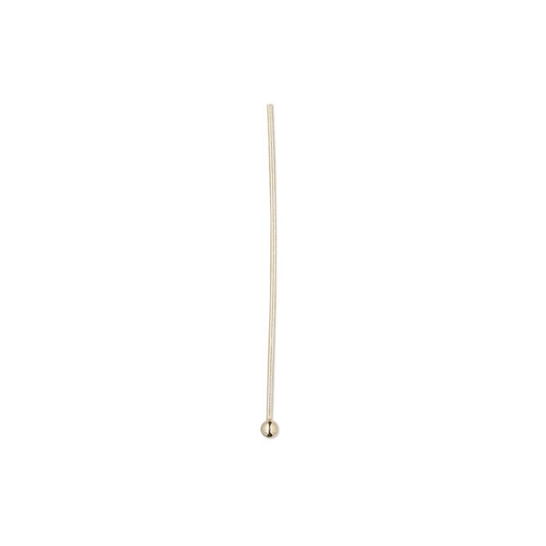 Head pin, 14Kt gold-filled, 1 inch with 1.5mm ball, 24 gauge. Sold per pkg of 4. image number 0