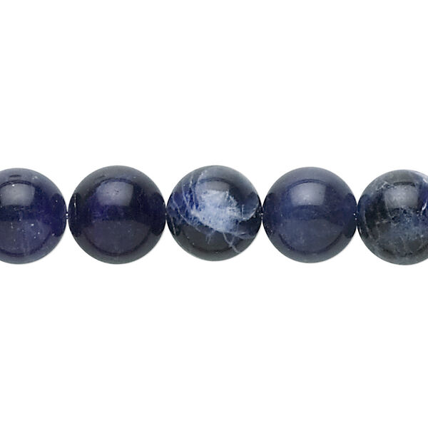 Bead, sodalite (natural), 10mm round, B grade, Mohs hardness 5 to 6. Sold per 15-1/2" to 16" strand. image number 0
