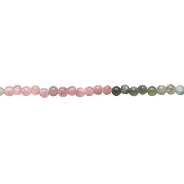 Multi-tourmaline 1pkg1, hand-cut round bead natural 14 inch 1-3mm image number 0