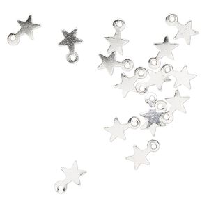 Charm, sterling silver, 4x4mm star. Sold per pkg of 20.