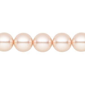 Pearl 10pk peach, Preciosa Czech crystal 10mm round
