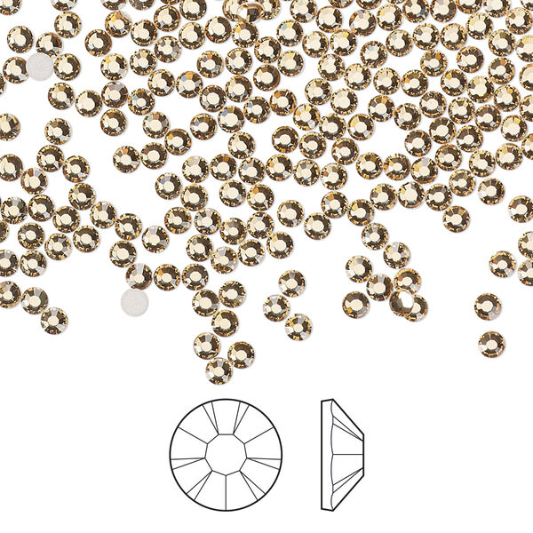 Flat back 1440pk light Colorado topaz foil back, Preciosa MAXIMA Czech crystal rhinestone 2.1-2.3mm chaton rose round SS7 image number 0