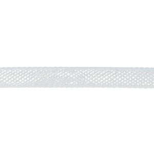 Cord, nylon, white, 6mm mesh tube, fits up to 6mm bead. Sold per pkg of 6 feet.