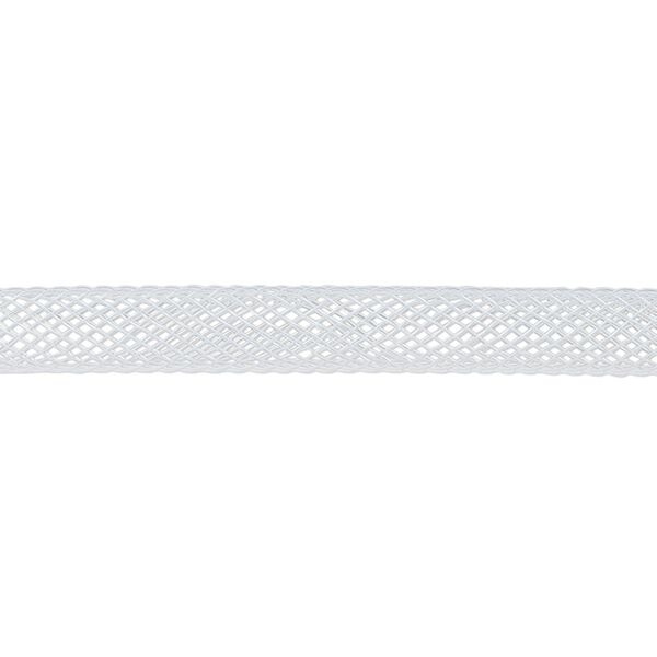 Cord, nylon, white, 6mm mesh tube, fits up to 6mm bead. Sold per pkg of 6 feet. image number 0