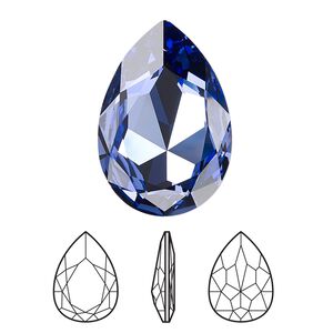 Fancy stone 1pk tanzanite foil back, Crystal Passions® 30x20mm pear 4327