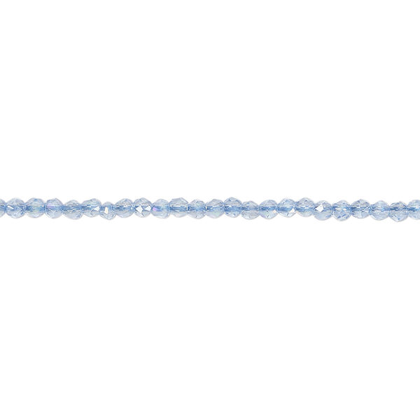 Glass 1pkg1, faceted round bead 14 inch transparent light blue AB 2mm image number 0