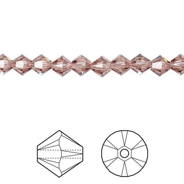 Bead 720pk blush rose, Swarovski® 5mm XILION bicone 5328 image number 0