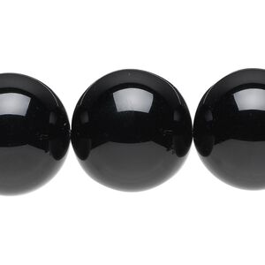 Black onyx 1pkg1, round bead 15.5-16 inch 20mm