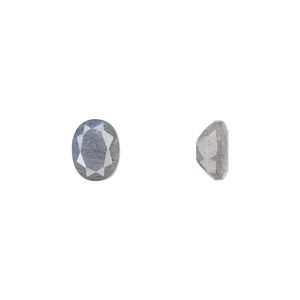 Labradorite 1pkg1, hand-cut faceted oval gem natural 8x6mm