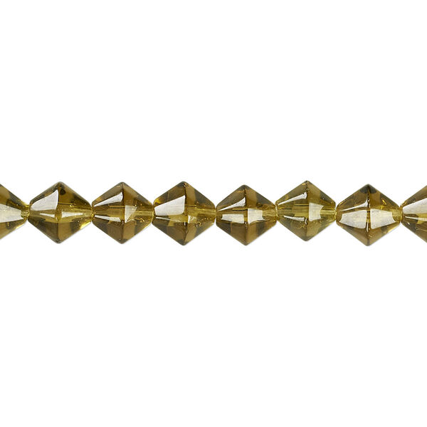 Bead, glass, olive, 6-7mm faceted bicone. Sold per 12-inch strand. image number 0