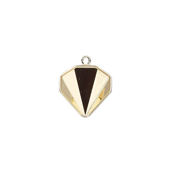 Drop, Almost Instant Jewelry®, gold-plated brass, 13.5mm with 12mm tilted chaton setting (4928/C). Sold individually. image number 0