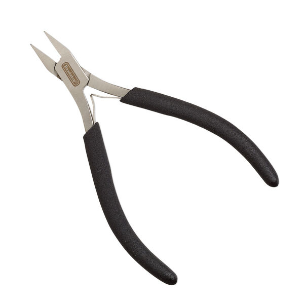 Pliers, The Chain Maille Lady™ Artistic Wire®, snub nose, stainless steel and rubber, black, 5-1/4 inches. Sold individually. image number 0