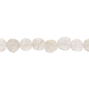 Golden rutilated quartz 1pkg1, hand-cut uneven flat round bead natural, 13 inch 5-7mm