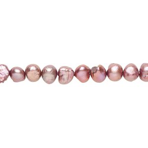 Freshwater pearl 1pkg1, flat-sided potato, 15 inch cerise 4-5mm cultured