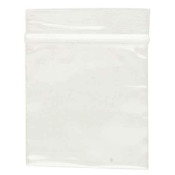 Bag, Tite-Lip™, oxo-biodegradable plastic, clear, 1-1/2x1-1/2 inch top zip. Sold per pkg of 100. image number 1