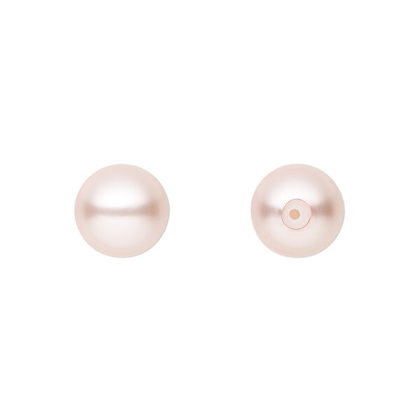 Pearl 50pk rosaline, Preciosa Czech crystal 10mm half-drilled round image number 0
