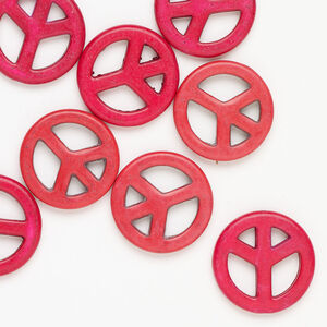 Magnesite 1pkg8, peace sign bead 25mm