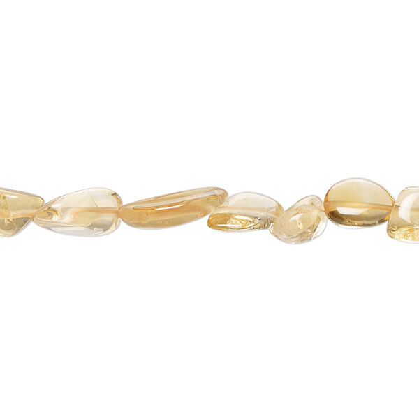Citrine 1pkg1, hand-cut flat nugget bead C grade, 8 inch small image number 0