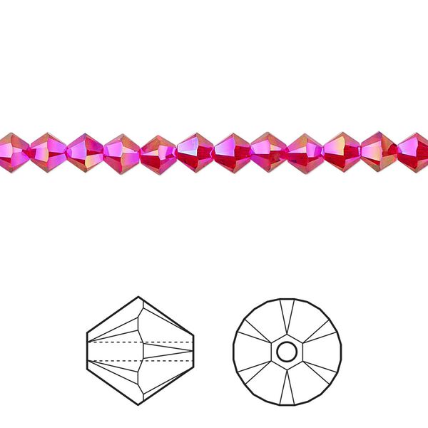 Bead 144pk light Siam shimmer 2X, Crystal Passions® 4mm bicone 5328 image number 0