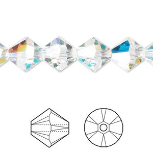Bead 48pk crystal AB, Crystal Passions® 10mm bicone 5328