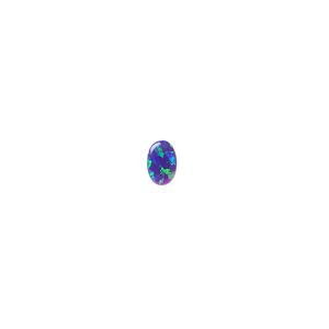 Cabochon, "opal" (silica and epoxy) (man-made), dark blue, 6x4mm calibrated oval. Sold per pkg of 2.