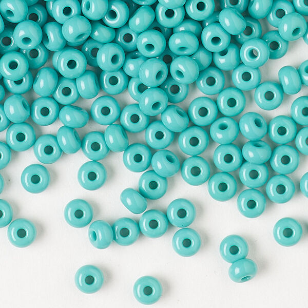 Seed bead, Preciosa Ornela Czech glass, pkg/50g, #6 rocaille, opaque seafoam green, (63130). image number 0
