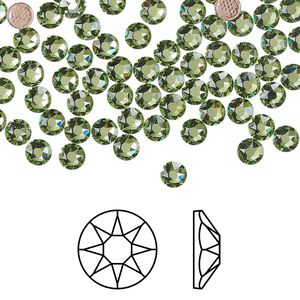Flat back 144pk peridot foil back, Crystal Passions® hotfix rhinestone Regenerated 3.8-4mm round SS16 2078