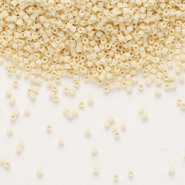 Seed bead, Delica®, glass, pkg/250g, #15 round, opaque matte pear (DBS-1581). image number 0