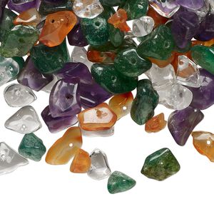 Multi-gemstone 1pkg1, tumbled chip bead small to medium