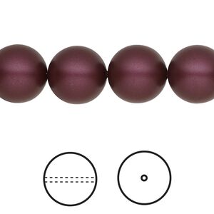 Pearl 100pk elderberry, Swarovski® 12mm round 5810