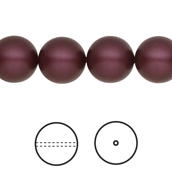 Pearl 100pk elderberry, Swarovski® 12mm round 5810 image number 0