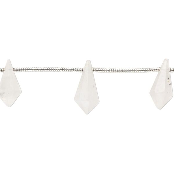 Rainbow moonstone 1pkg10, hand-cut top-drilled faceted point bead natural 10x5mm-12x6mm image number 0
