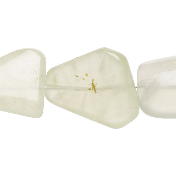 Bead, prehnite (natural), medium to extra-large hand-cut nugget, Mohs hardness 6 to 6-1/2. Sold per 14-inch strand, approximately 15 beads. image number 0