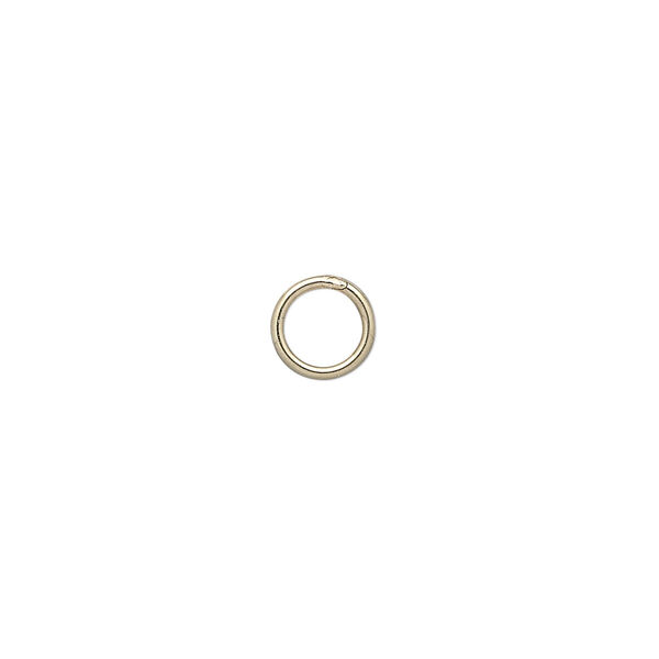 Jump ring, 14Kt gold-filled, 7mm soldered round, 5.1mm inside diameter, 18 gauge. Sold per pkg of 10. image number 0