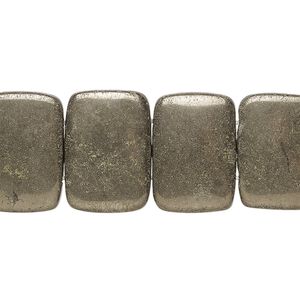 Pyrite 1pkg1, rectangle bead 8 inch 18x13mm