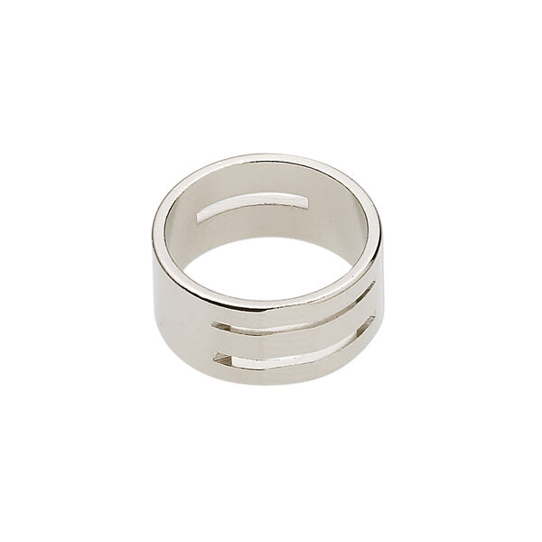 Jump ring tool, silver-finished brass, 9mm wide, size 6. Sold per pkg of 10. image number 0