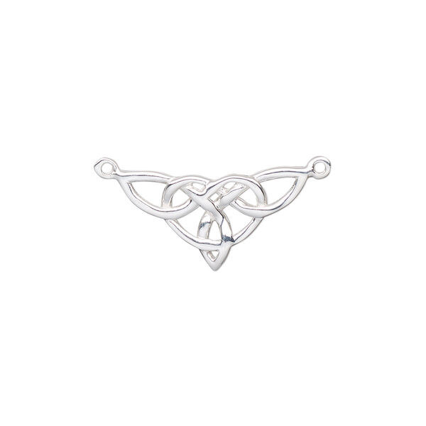 Link, sterling silver, 20x11.5mm single-sided triangle knot. Sold individually. image number 0