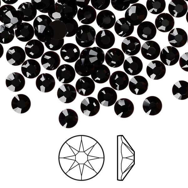 Flat back 144pk jet foil back, Crystal Passions® 4.6-4.8mm rose round SS20 2088 image number 0