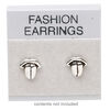 Earring card, flocked plastic, grey and black, 1x1-inch square with "FASHION EARRINGS." Sold per pkg of 100. image number 1
