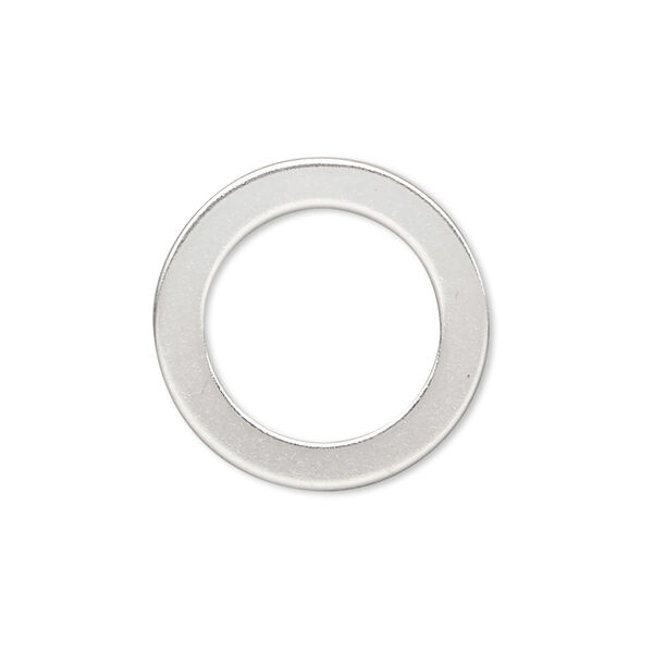 Charm, sterling silver, 22mm affirmation circle blank. Sold individually. image number 0
