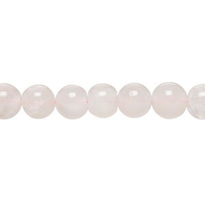 Rose quartz 1pkg1, hand-cut round bead natural, 14 inch 7-8mm