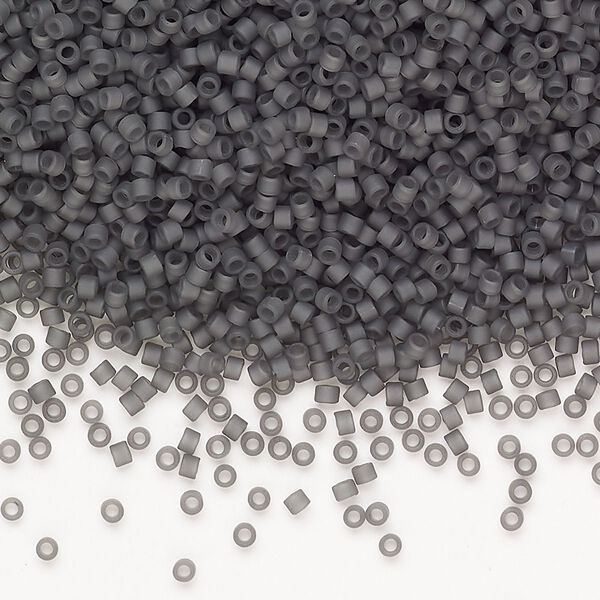 Seed bead, Miyuki Delica®, glass, pkg/7.5g, #11 round, opaque matte glazed luster grey. image number 0